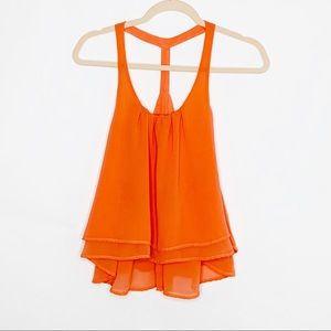 SMYM Strappy Racerback Neon Orange Tank Small